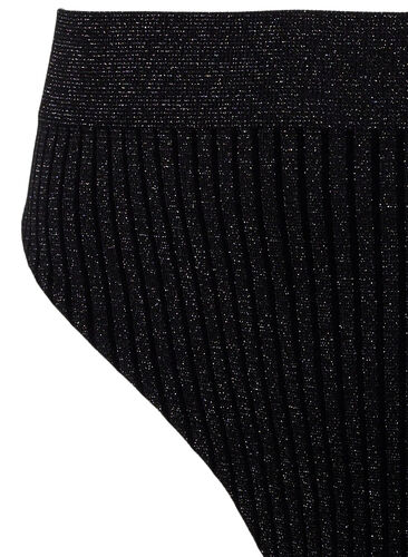 Glitter thong with regular waist, Black w. Lurex, Packshot image number 2
