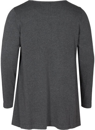 Knitted A-line blouse, Dark Grey Melange, Packshot image number 1