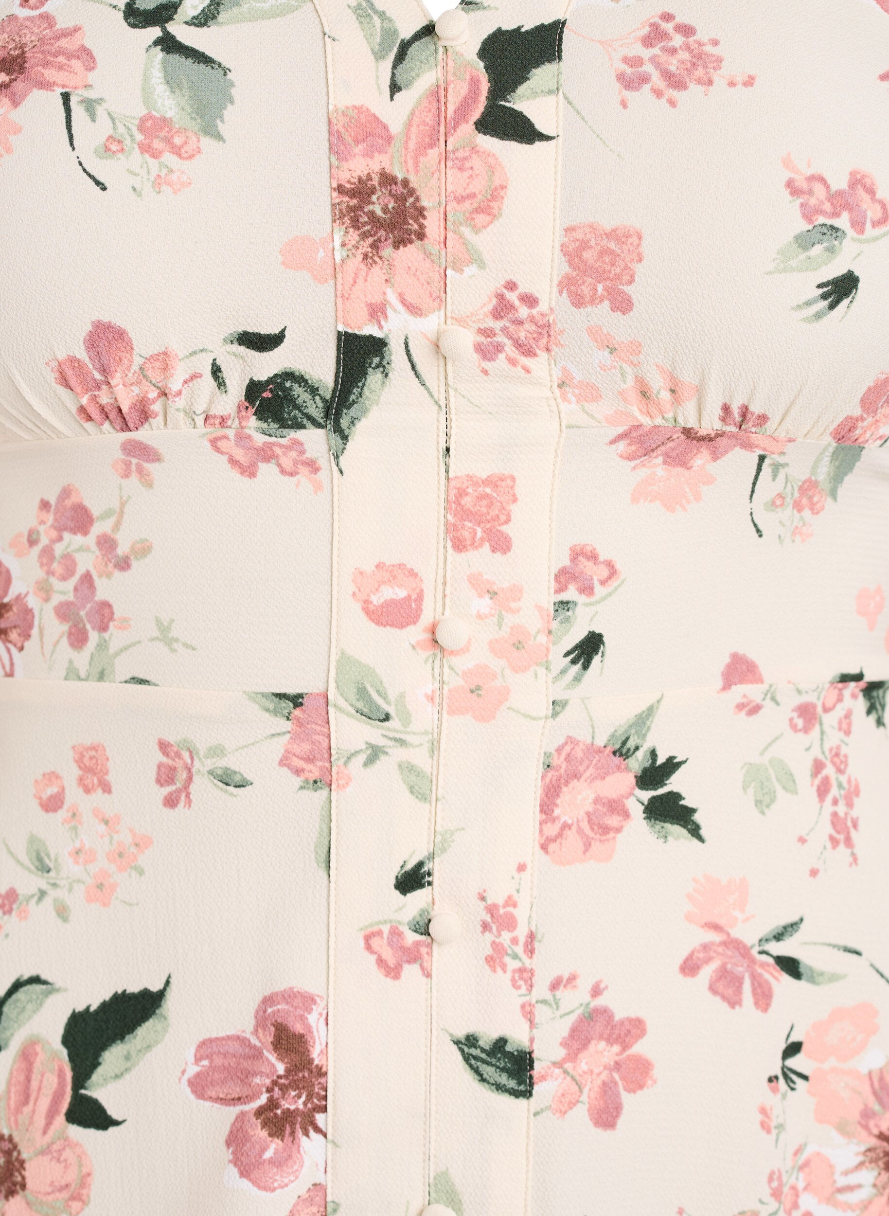 ZizzifashionMidi dress with smock and decorative buttons, Beige, Packshot image number 2
