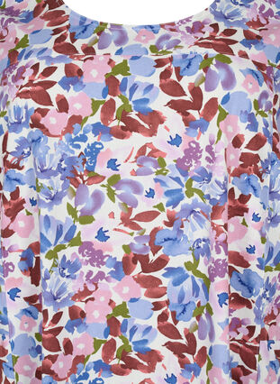Short-sleeved cotton dress with floral print, Cloud D. Flower AOP, Packshot image number 2