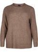 Melange sweater with round neck	, Caribou Mel., Packshot image number 0
