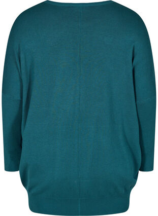 Knitted jumper with round neckline, Reflecting Pond, Packshot image number 1