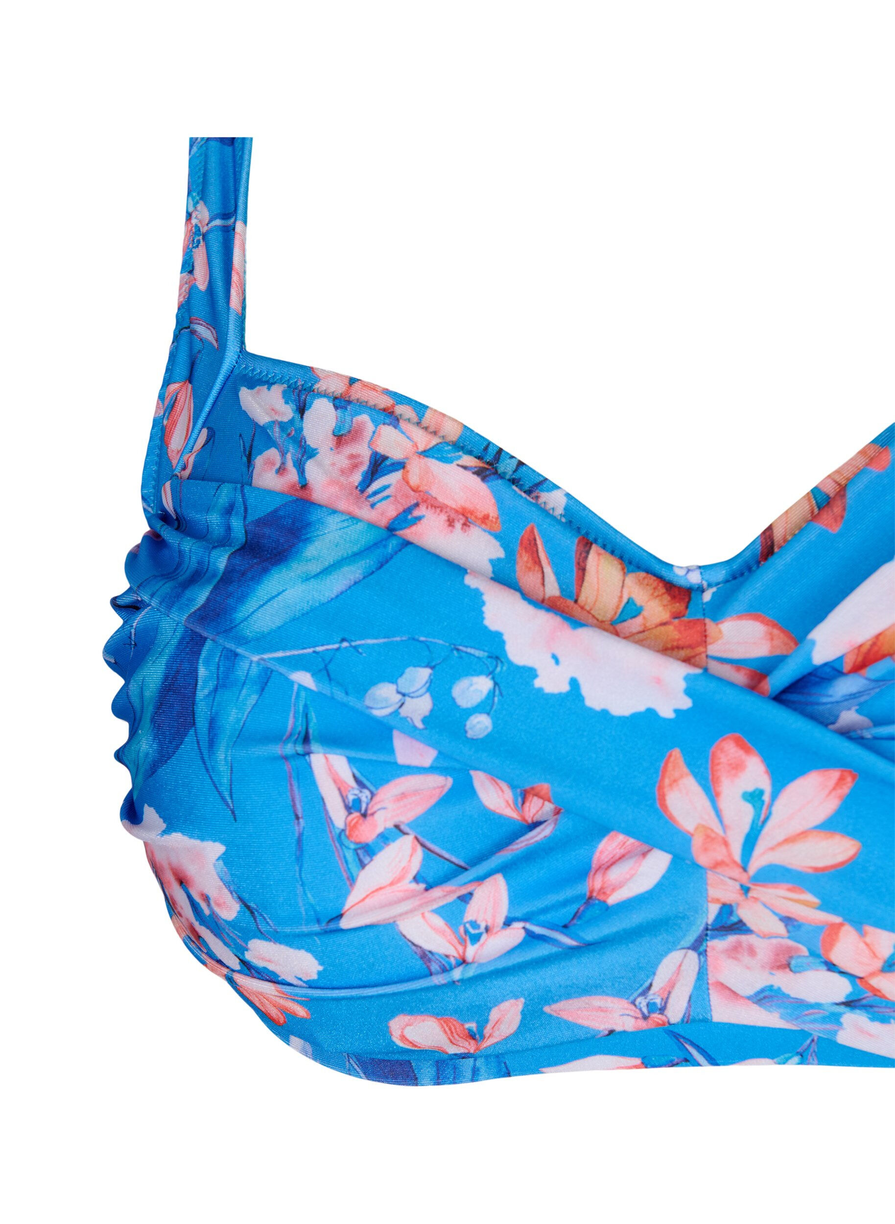 Zizzifashion Printed bikini top, Bright Blue Print, Packshot image number 2