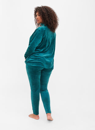 One coloured velour leggings, Ponderosa Pine, Model image number 1