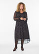 Chiffon dress with polka dots and long sleeves, Brown, Model image number 0