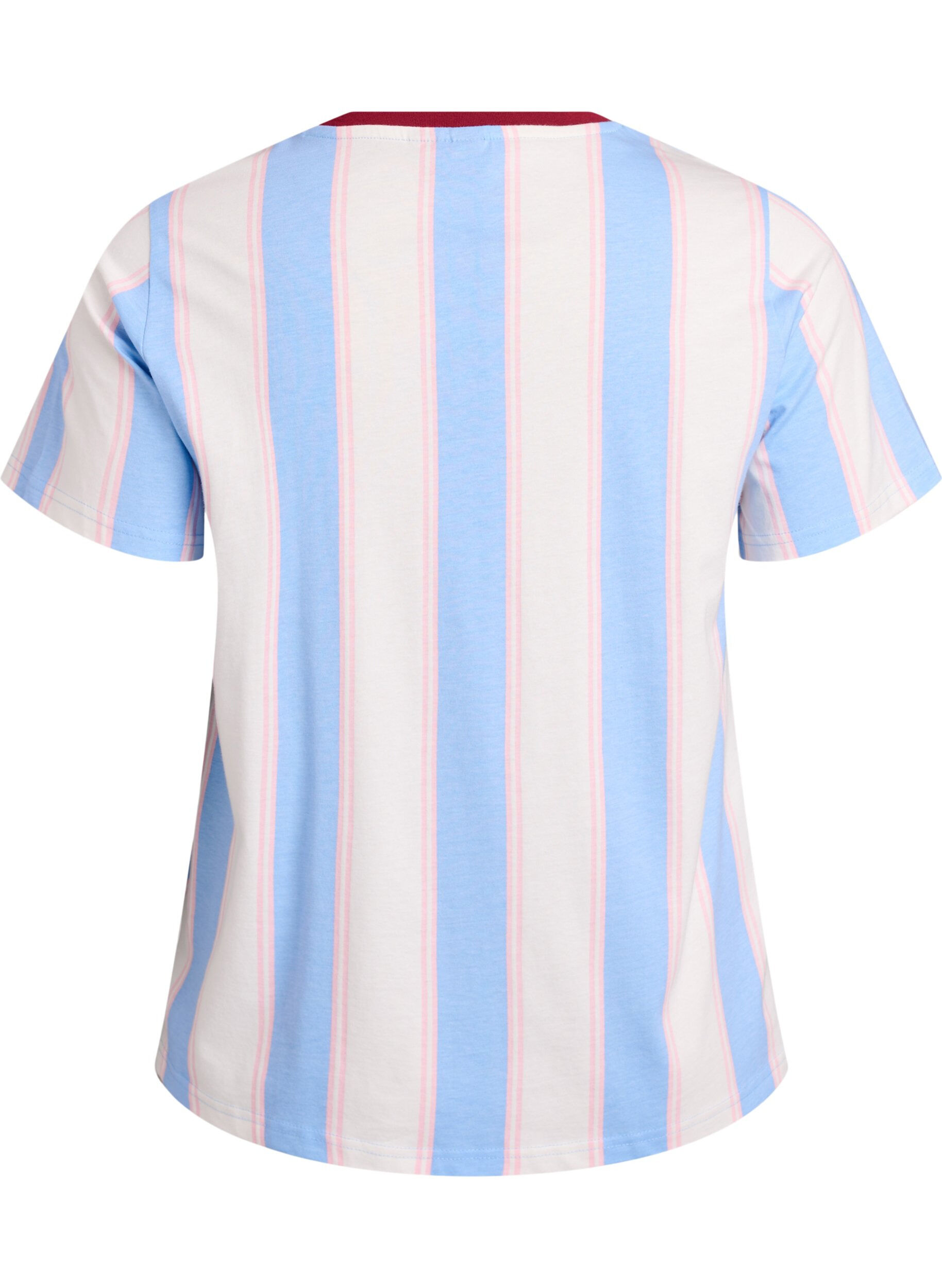 Zizzifashion T-shirt with stripes and text print, Blue, Packshot image number 1