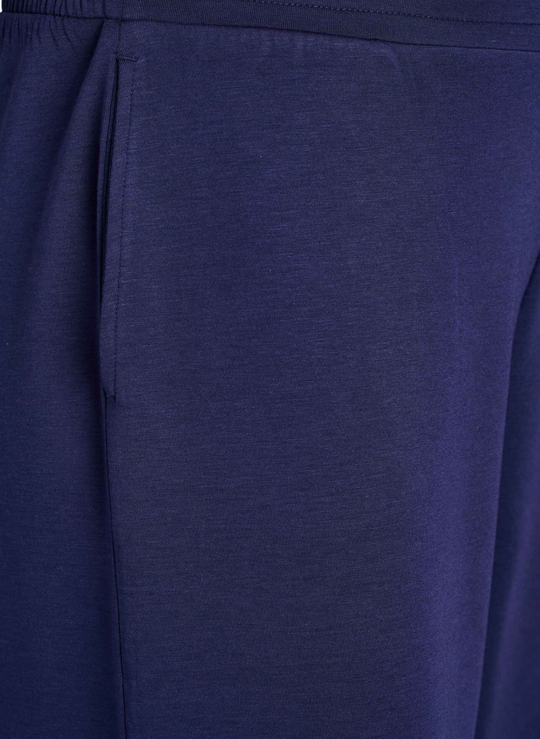 Zizzifashion 7/8 modal mix pants with pockets, Blue, Packshot image number 2