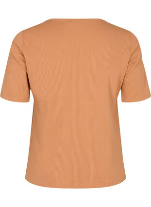 Short-sleeved T-shirt with buttons, Pecan Brown, Packshot image number 1