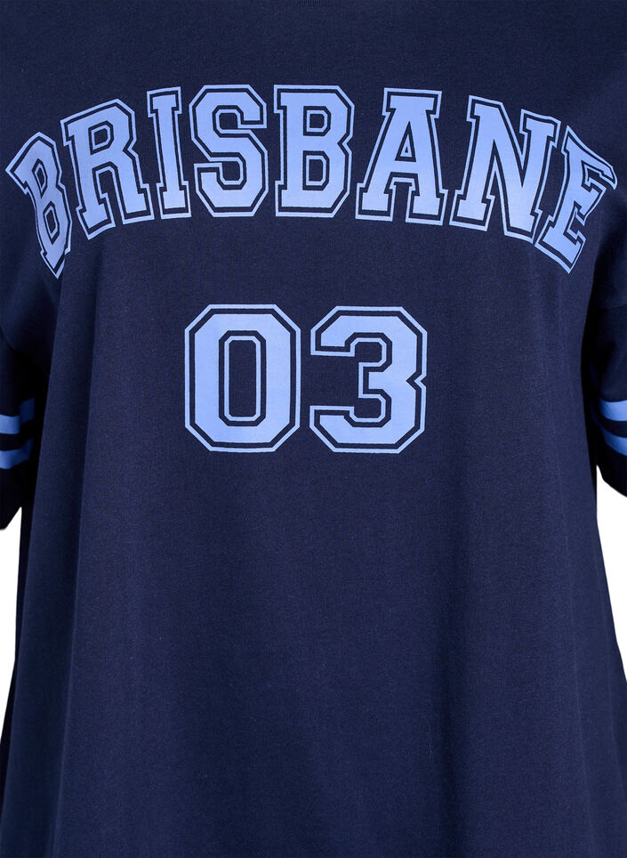 Sporty oversized college T-shirt, Blue, Packshot image number 2