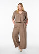 Loose trousers with elasticated waistband and pockets, Brown, Model image number 0