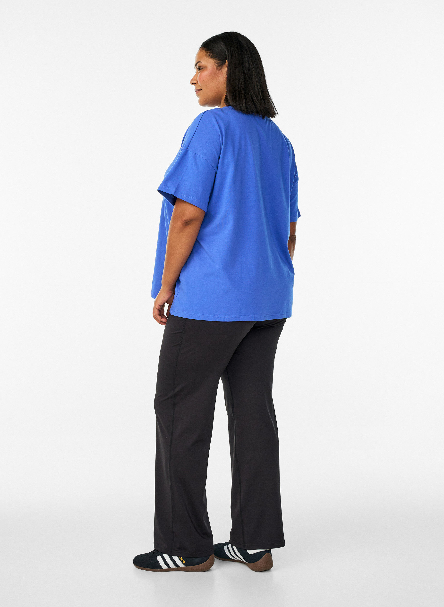 Zizzifashion Flared training trousers with high waist, Black, Model image number 2