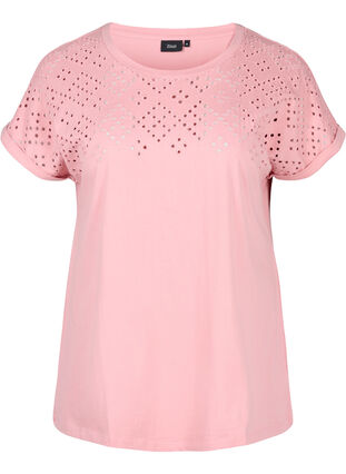 Cotton t-shirt with British embroidery, Blush, Packshot image number 0