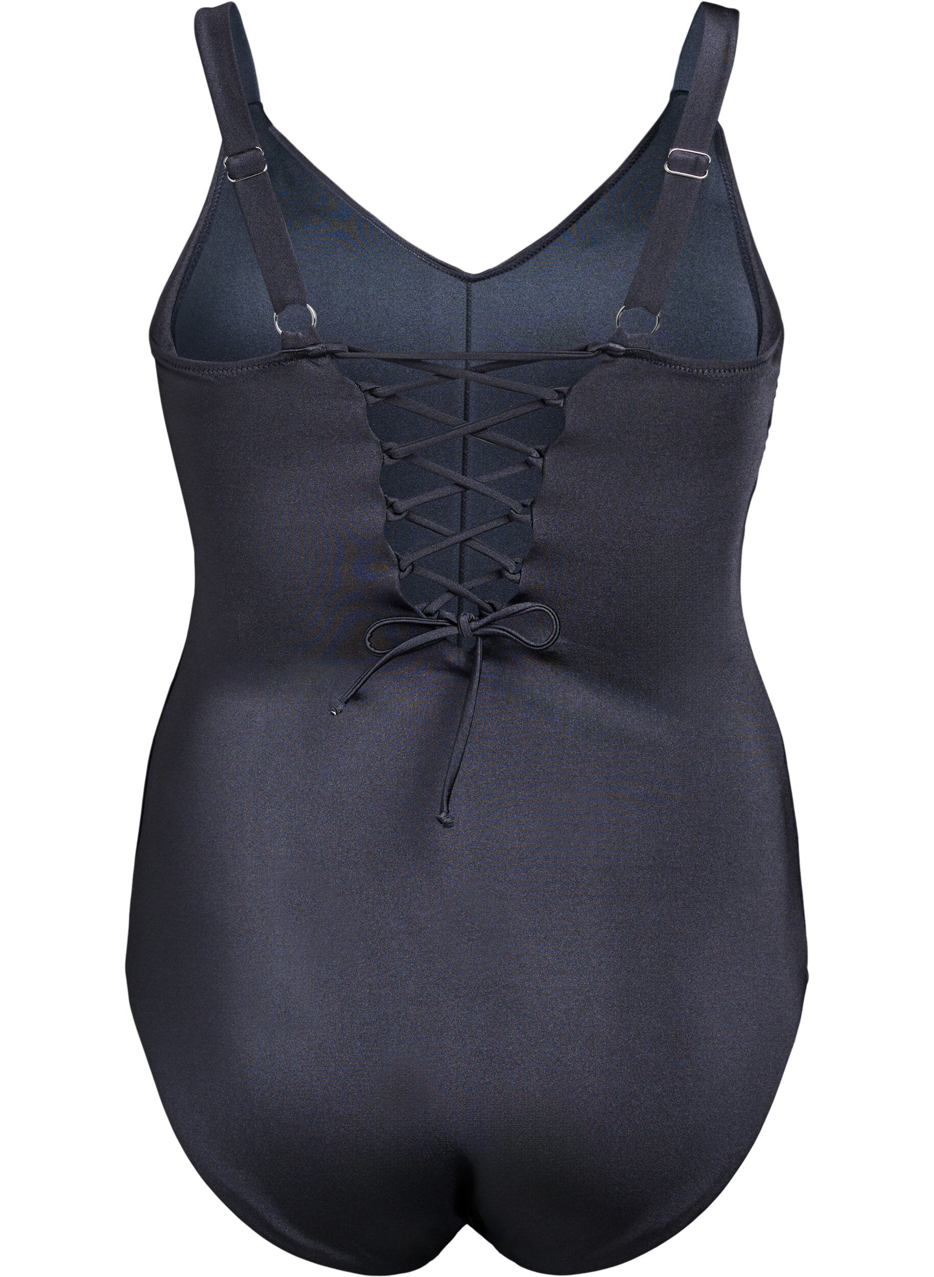 Zizzifashion Swimsuit with lace-up detail, Dark Grey, Packshot image number 1