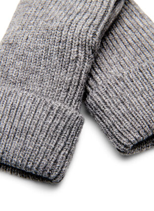 Knitted mittens, Medium Grey Melange, Packshot image number 2