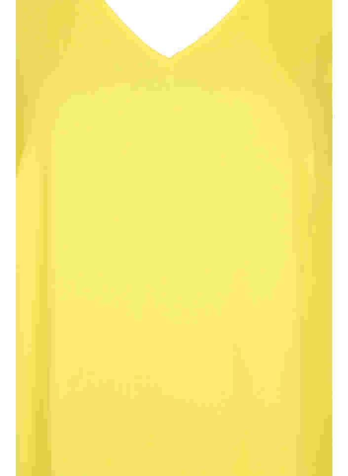 Viscose dress with v-neck, Blazing Yellow, Packshot image number 2