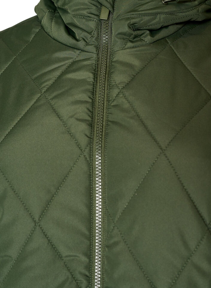 Lightly padded jacket with diamond quilt, Green, Packshot