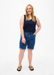 Tight fitting denim shorts with a high waist, Blue Denim, Model image number 3