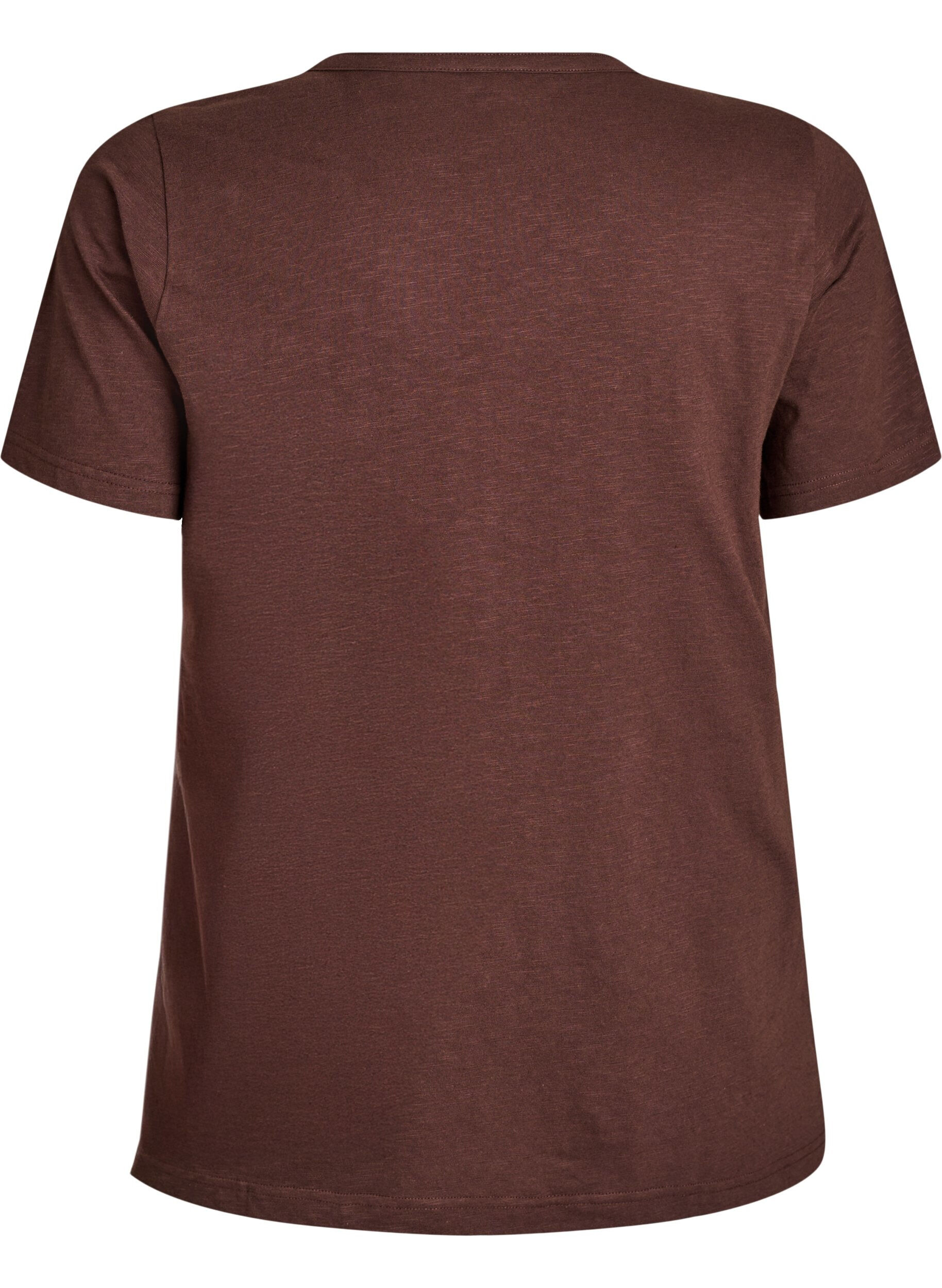 Zizzifashion T-shirt with button detail, Brown, Packshot image number 1