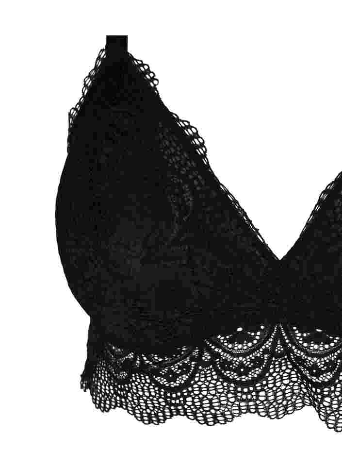 Lace bra with removable inserts, Black, Packshot image number 2