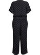 Polka dot jumpsuit with short sleeves, Black, Packshot image number 1