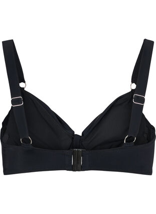 Bikini top with drape front, Black, Packshot image number 1