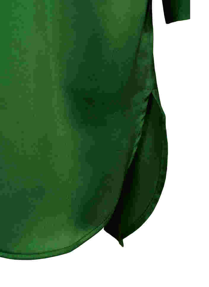 Long shiny shirt with slit, Formal Garden, Packshot image number 3