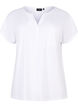 V-neck T-shirt with chest pocket, Bright White, Packshot image number 0