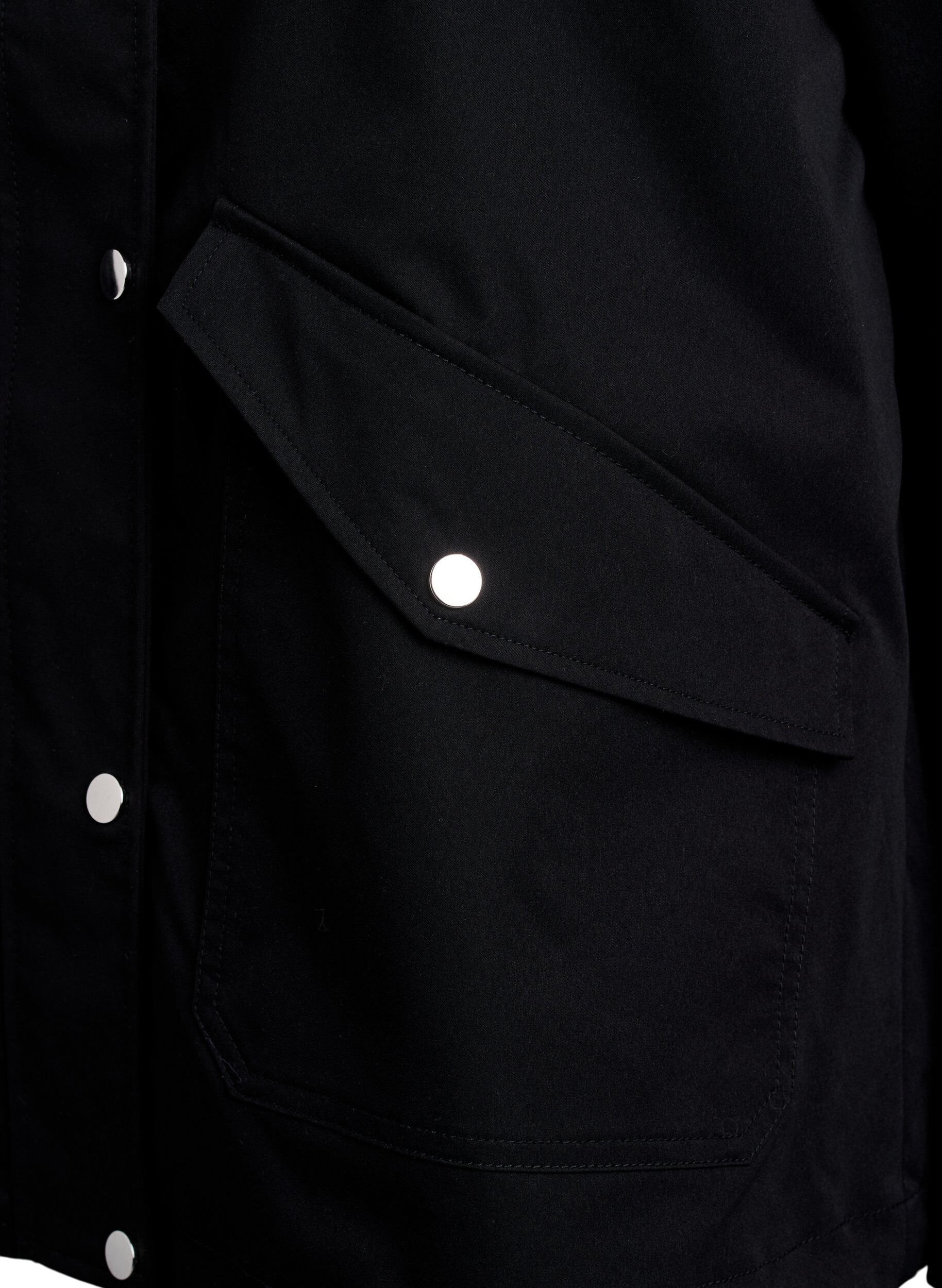 ZizzifashionShort spring jacket with detachable hood, Black, Packshot image number 3