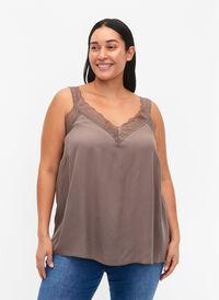 Top with lace in viscose, Falcon, Model