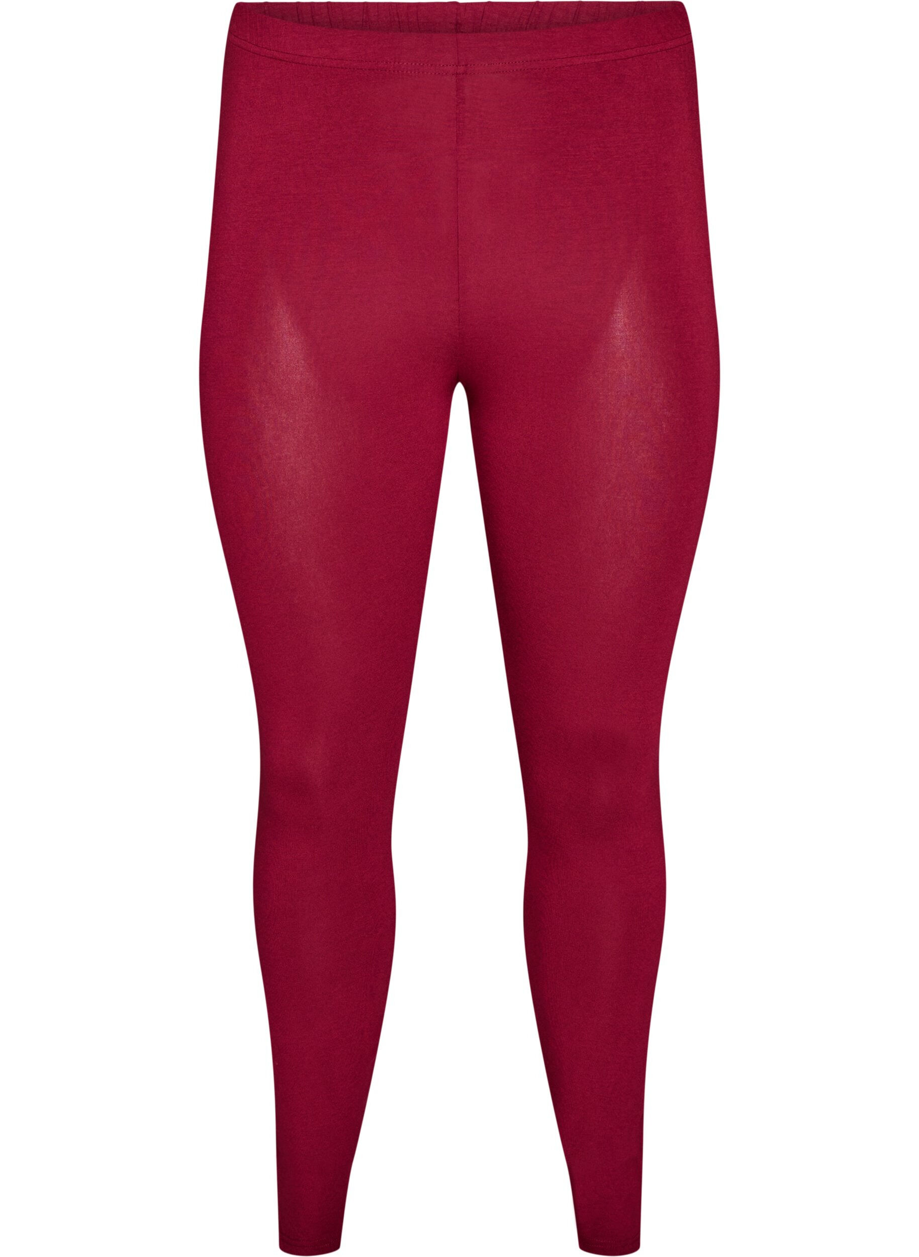 ZizzifashionBasic viscose leggings, Red, Packshot image number 0