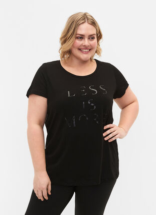 Sports t-shirt with print, Black w.Less Is More, Model image number 0