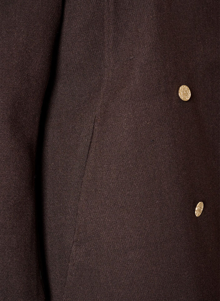 A-line coat with gold buttons, Brown, Packshot image number 3