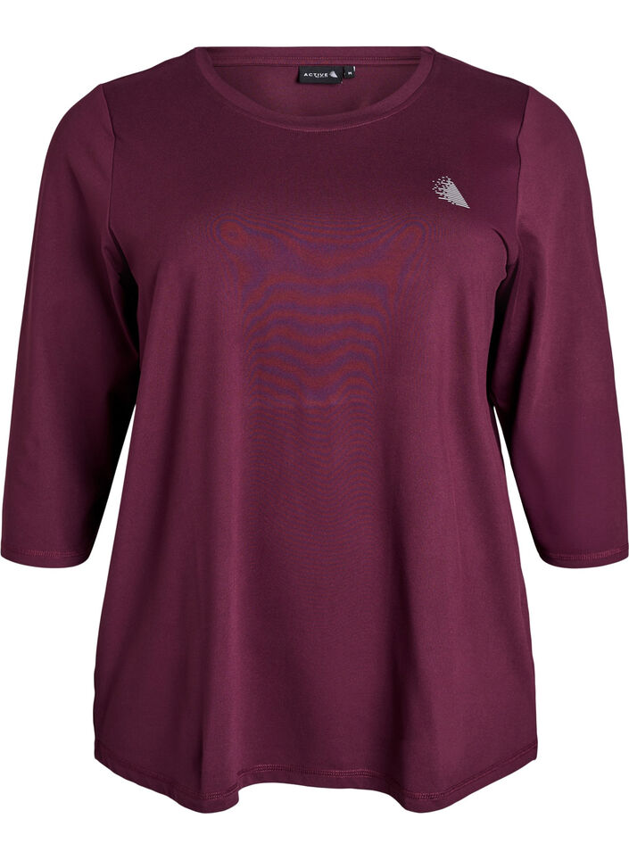 Workout top with 3/4 sleeves, Red, Packshot image number 0