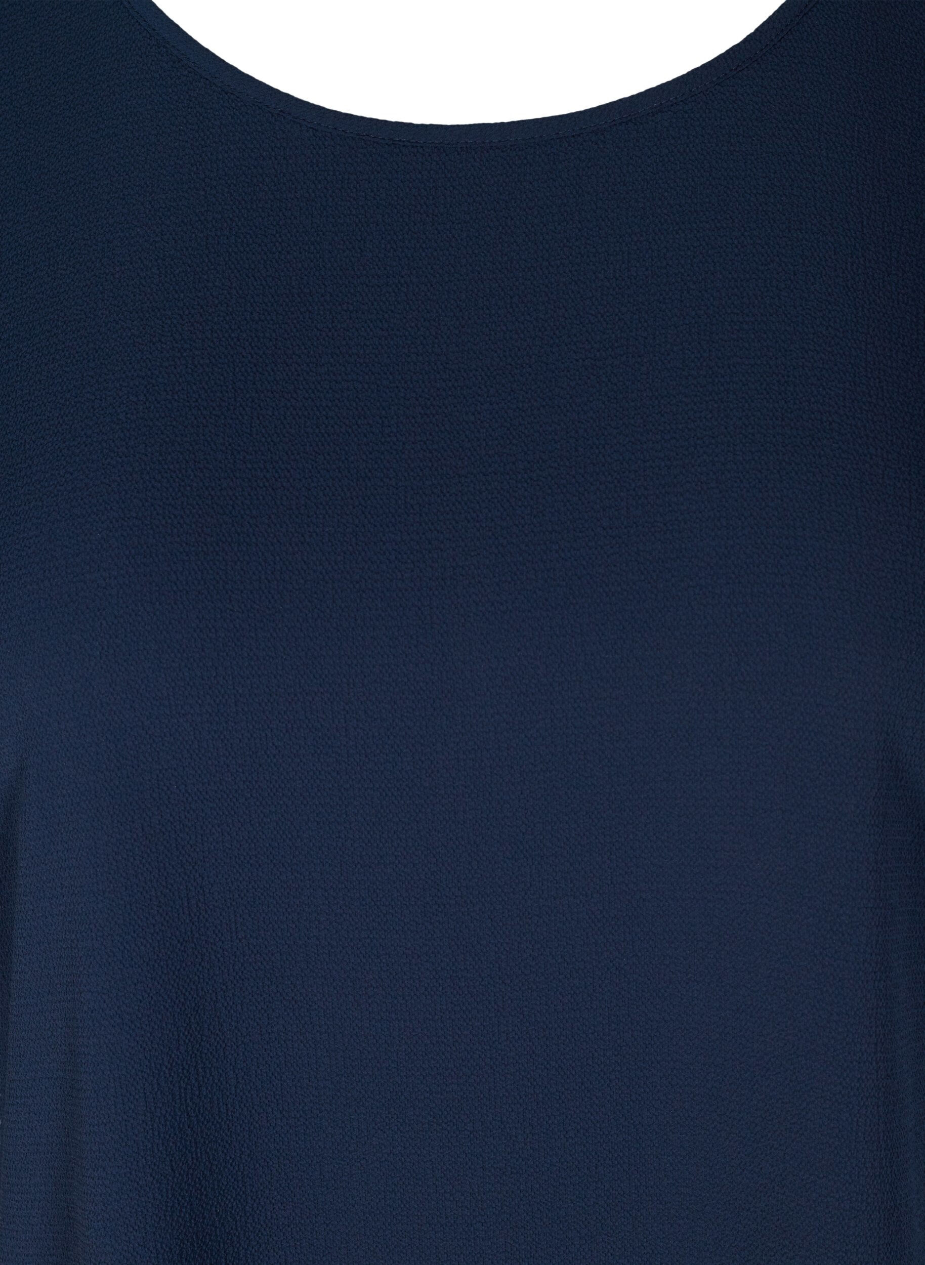 Zizzifashion Blouse with short sleeves and a round neckline, Blue, Packshot image number 2
