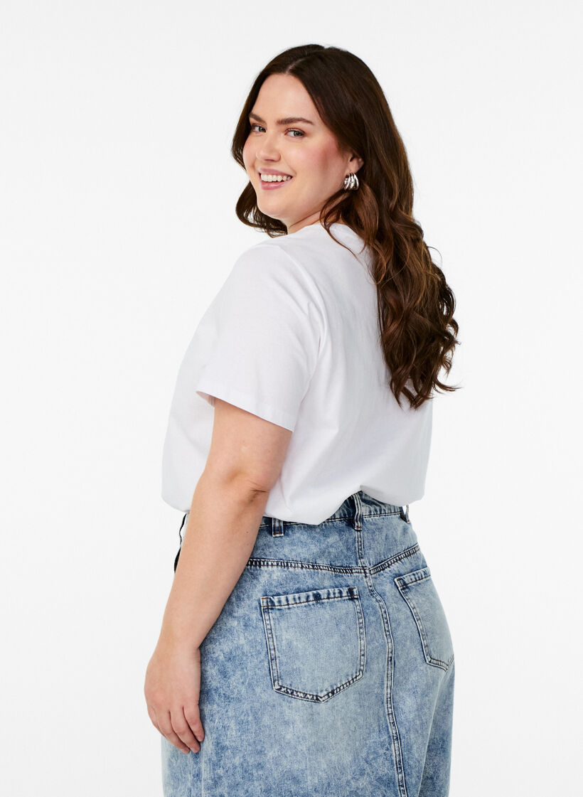 T-shirt with citrus print, White, Model image number 2