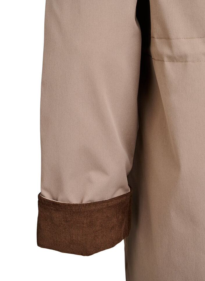 Spring jacket with contrasting corduroy details, Desert Taupe, Packshot image number 4