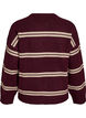 Knitted blouse with double contrast stripes, Red, Packshot image number 1
