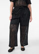 Eyelet lace trousers with straight legs, Black, Model image number 2