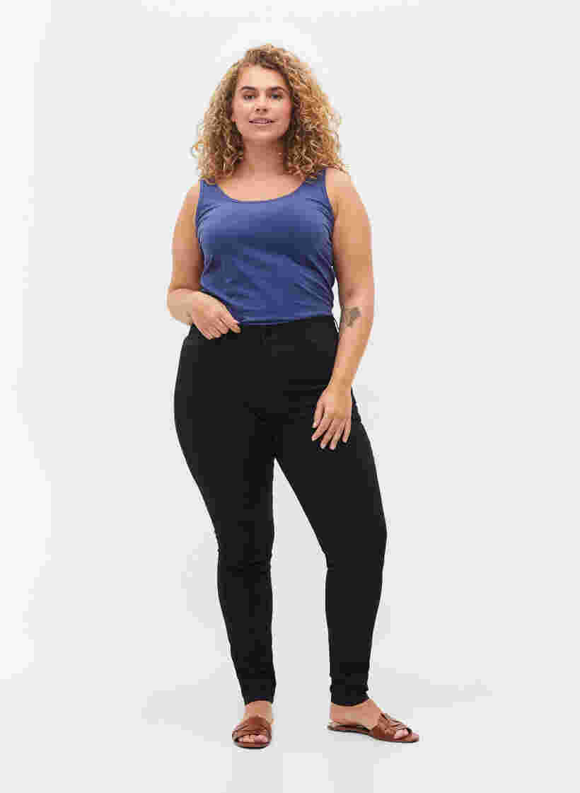 Super slim Amy jeans with elasticated waist, Black, Model image number 0