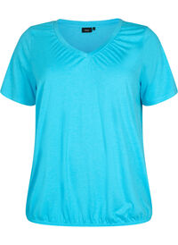 Melange t-shirt with elasticated edge