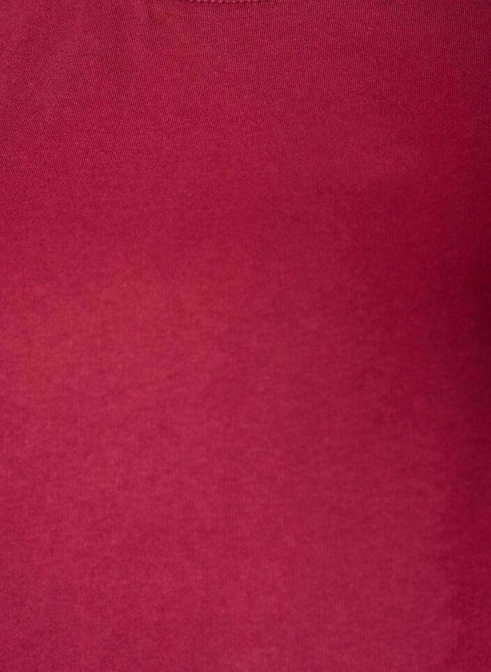 T-shirt with asymmetric lace hem, Red, Packshot image number 2