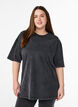 Sporty cotton t-shirt with a washed effect, Black, Model image number 0