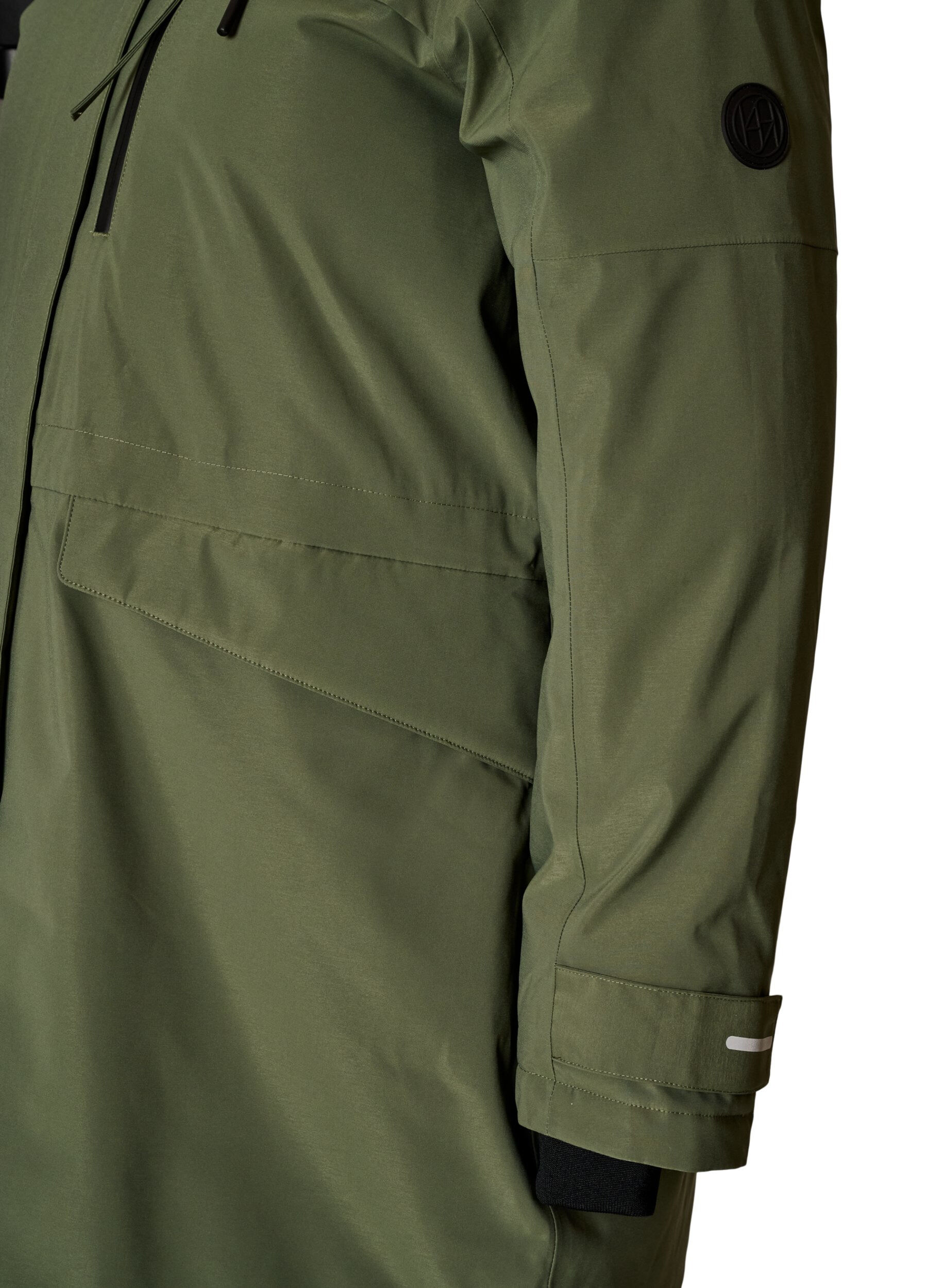 ZizzifashionWater-repellent parka with a hood and functional details, Green, Packshot image number 3