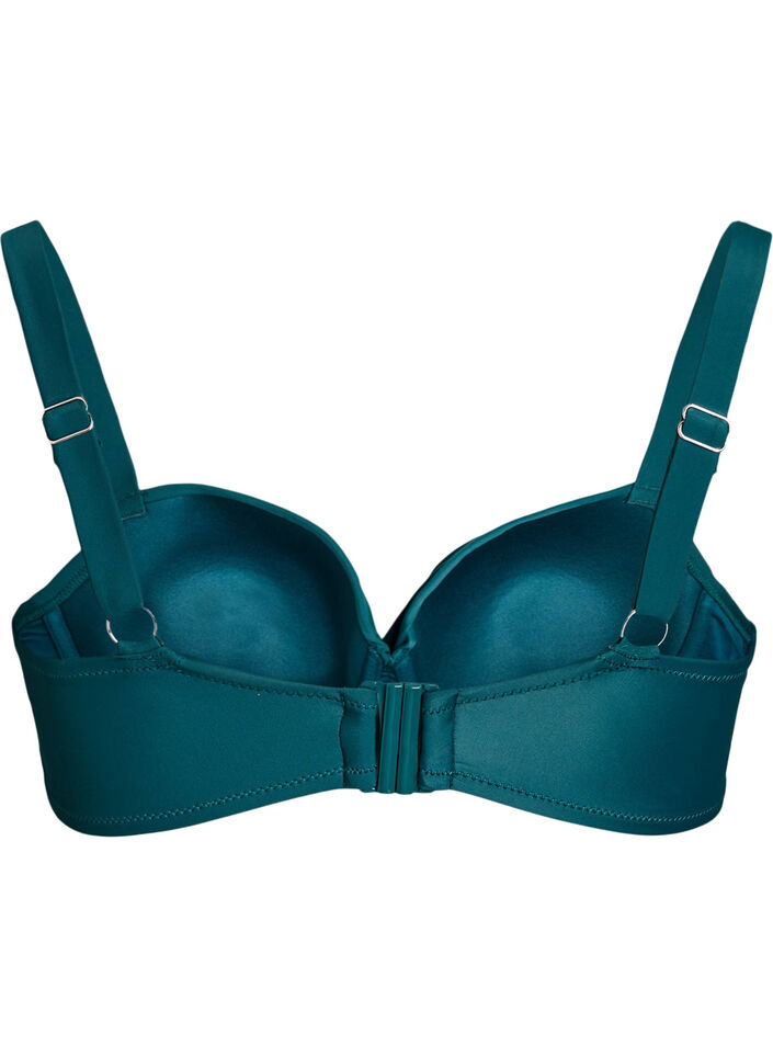 Bikini top with underwire and draping, Green, Packshot image number 1