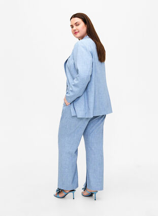 Melange trousers with elastic and button closure, Infinity , Model image number 1