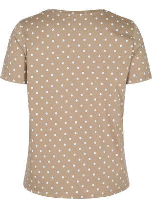 Polka dotted cotton t-shirt, Desert Taupe W. Dot, Packshot image number 1