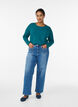 Basic jersey top with long sleeves, Green, Model image number 1