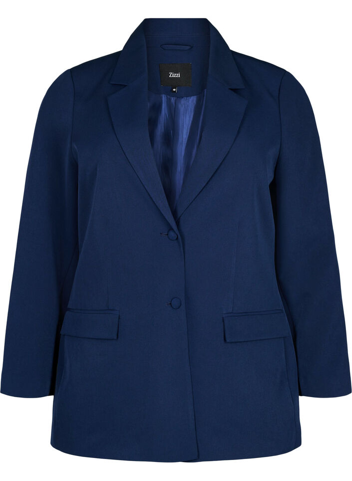 Classic blazer with button closure, Blue, Packshot image number 0