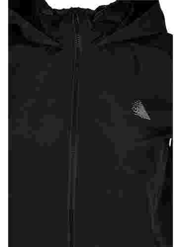 Sports jacket with reflective details and adjustable bottom, Black w. Reflex, Packshot image number 2