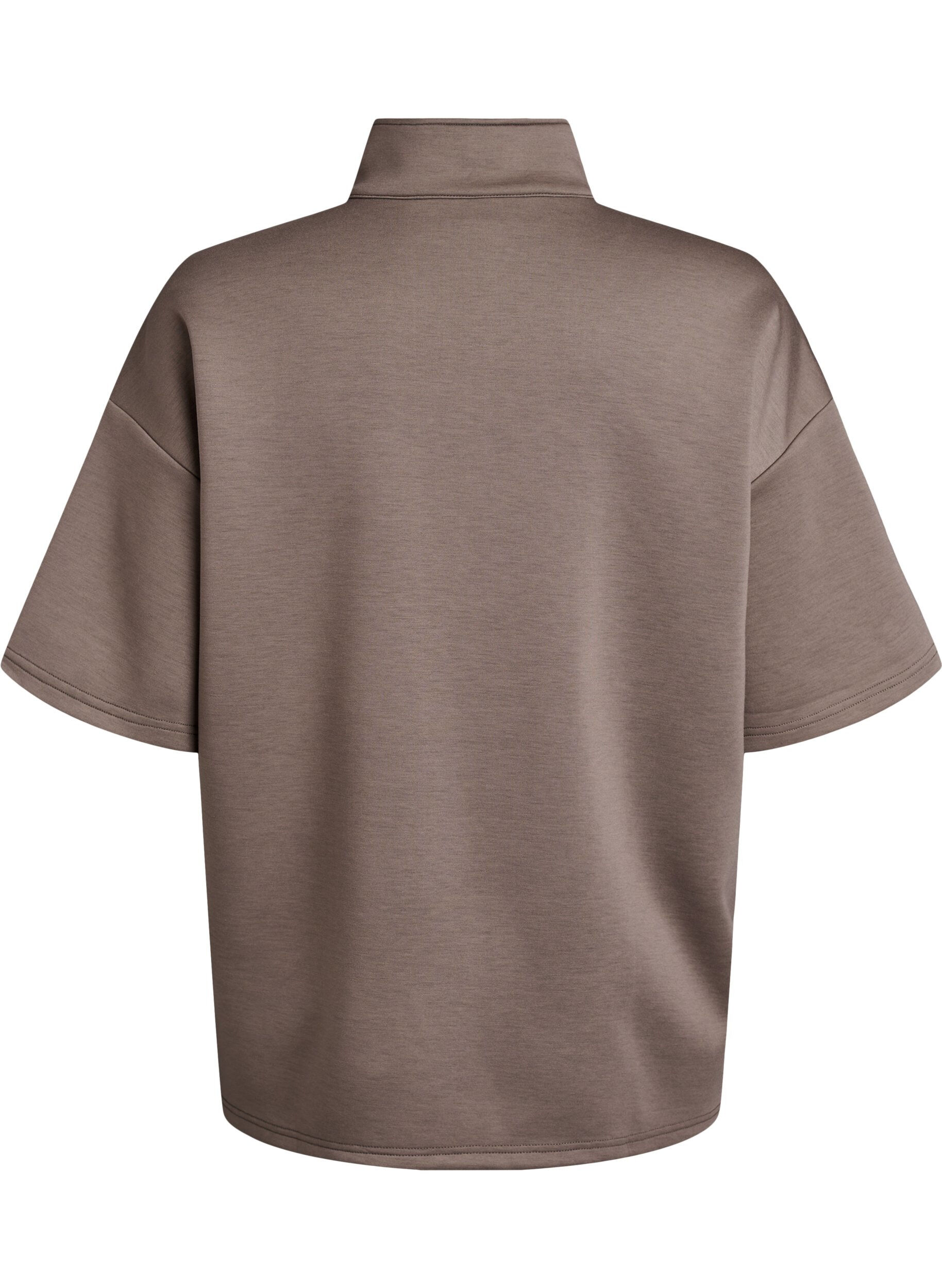Zizzifashion Short-sleeved sweatshirt with a high collar, Brown, Packshot image number 1
